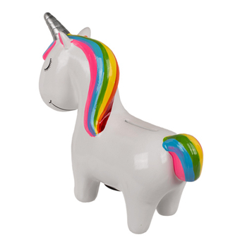 Jednorožec pokladnička biela 19cm