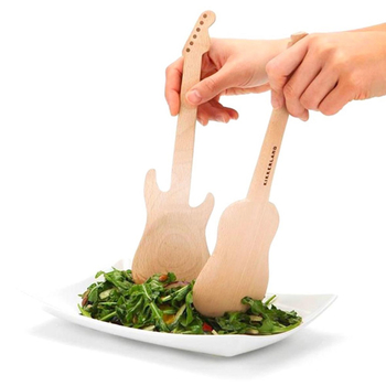 Kikkerland gitarové šalátové naberačky Rockin - bukové drevo