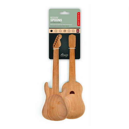 Kikkerland gitarové šalátové naberačky Rockin - bukové drevo