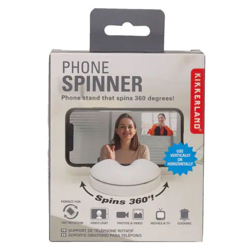 Kikkerland Phone Spinner - White - stojan otočný na mobil