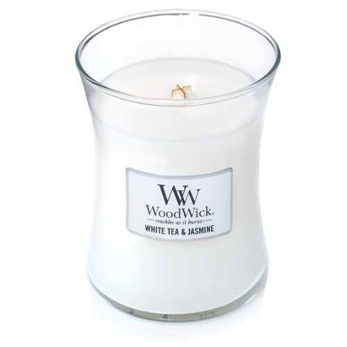 WHITE TEA & JASMINE Stredná sviečka 275g Woodwick